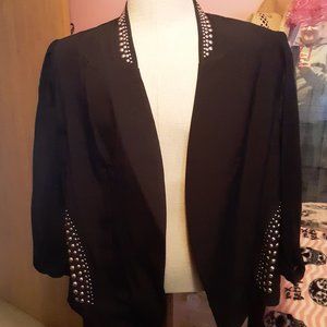 Black studded Blazer from City Chic